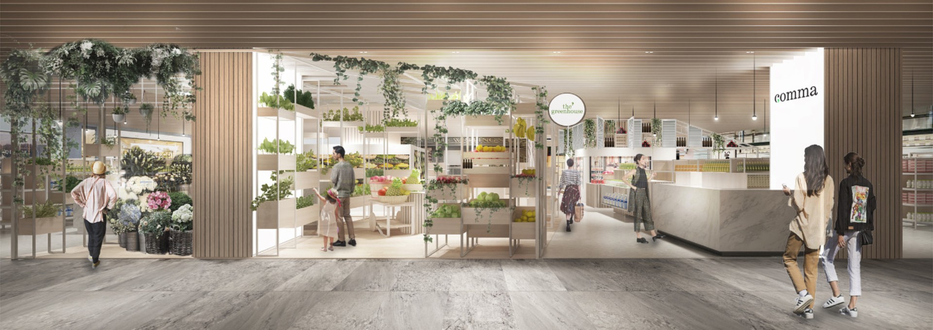 Studio Königshausen has crafted a retail design for Comma Supermarkets, a visionary new chain set to revolutionize the future of Chinese supermarkets. Located in Guangzhou, the store seamlessly blends technology and physical space to optimise efficiency, ultimately saving customers valuable time during their grocery shopping. 